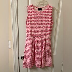 Sailor-Sailor Pink and White Pleated Sleeveless Mini Dress